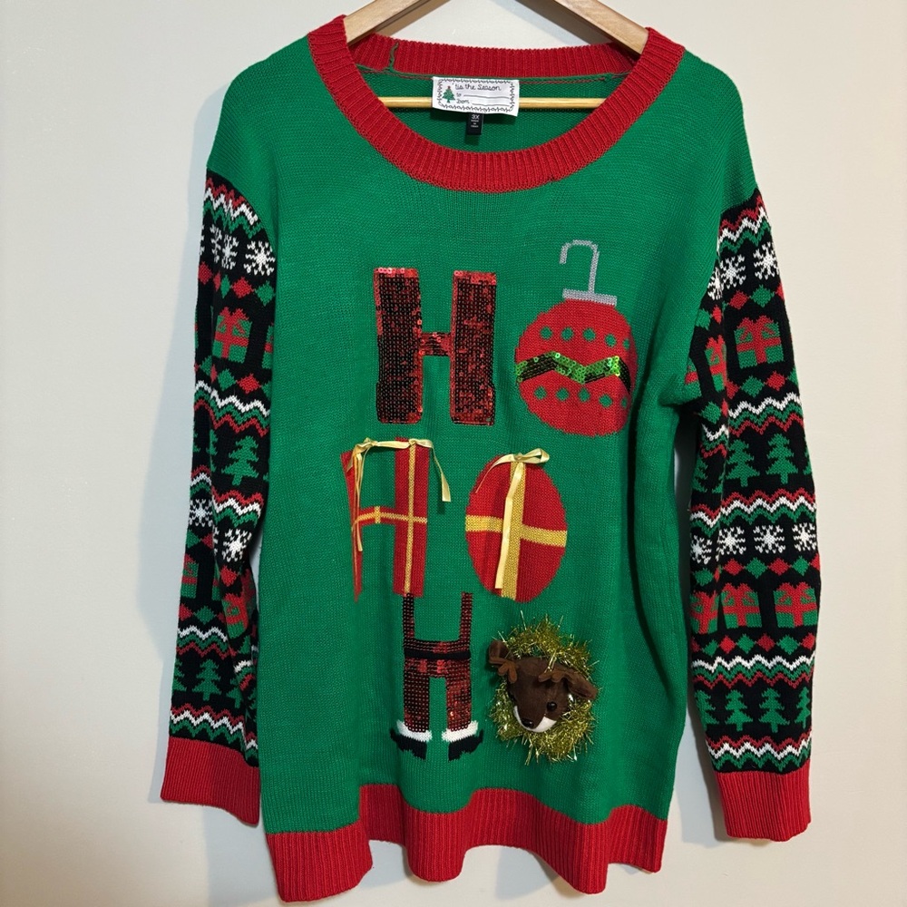 🎄Festive Green Holiday Sweater | Womens Plus Size 3X